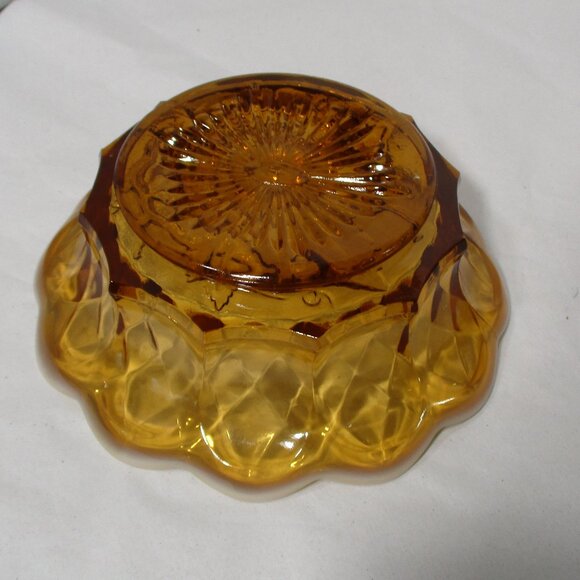 Vintage Fenton Art Glass Amber Opalescent Grape Design Bowl Dish - Picture 4 of 8